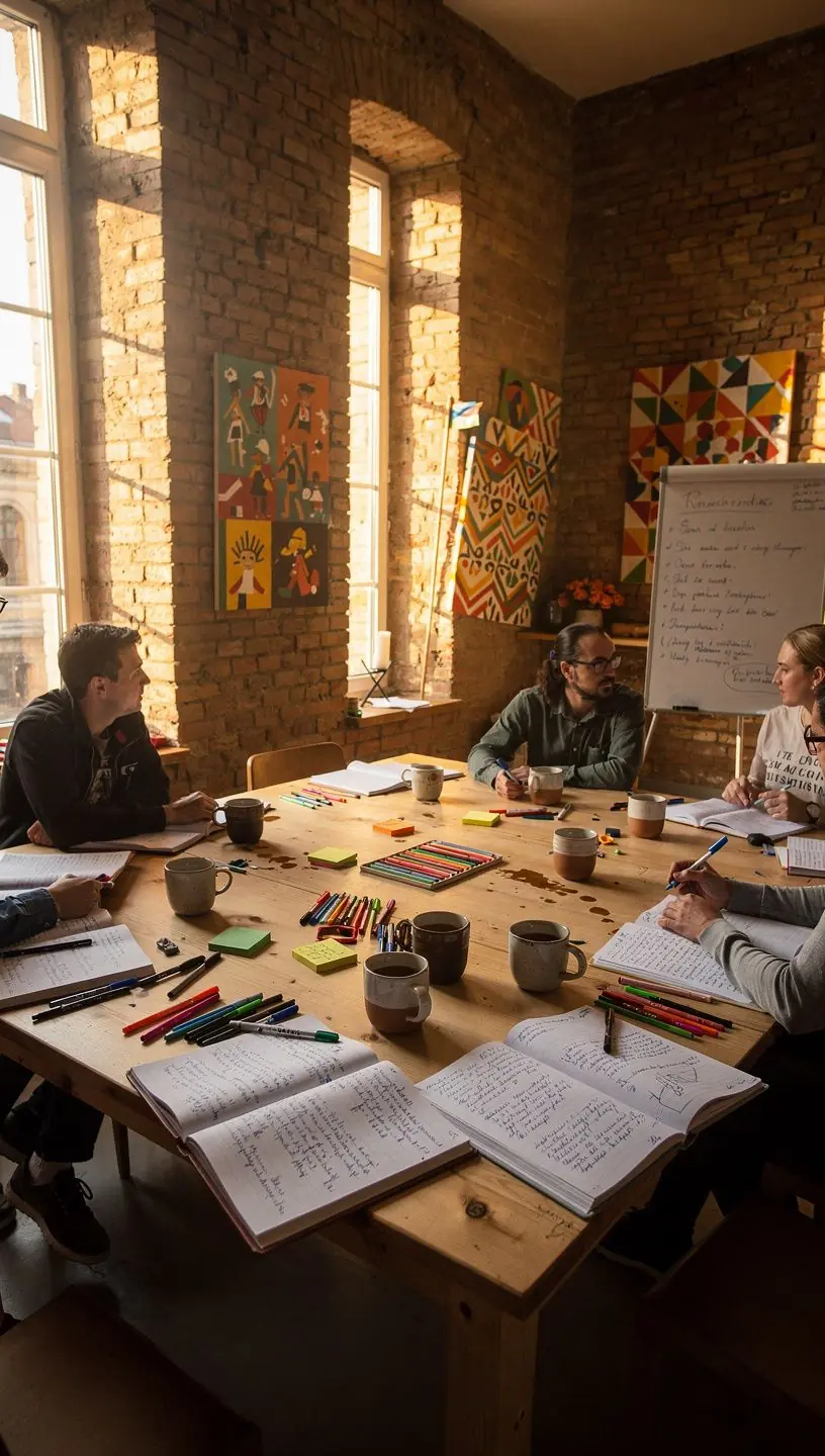 Személyes pénzügyi alapokat bemutató workshop résztvevők jegyzetelnek egy oktató által vezetett tanfolyamon, miközben a háttérben exkluzív munkafüzetek láthatók.